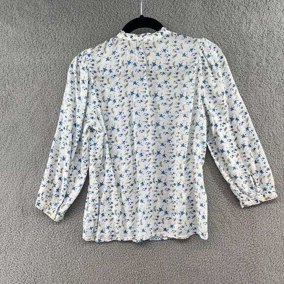 Lucky Brand Megan Floral Popover Shirt Cottagecore prairie Size Small - Picture 3 of 10